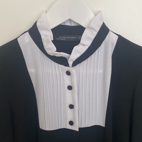 Tuxedo style black and white mini dress - Picture 4 of 5